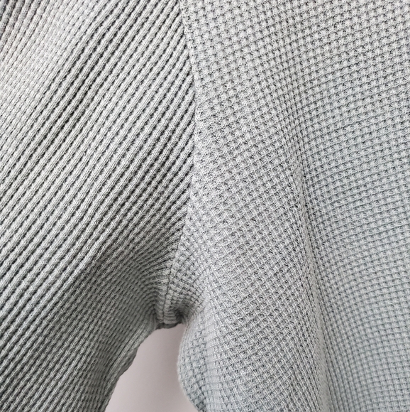 Prairie Cotton Seafoam Green Hooded 100% Cotton Henley Size S-M Made in … - Picture 3 of 9